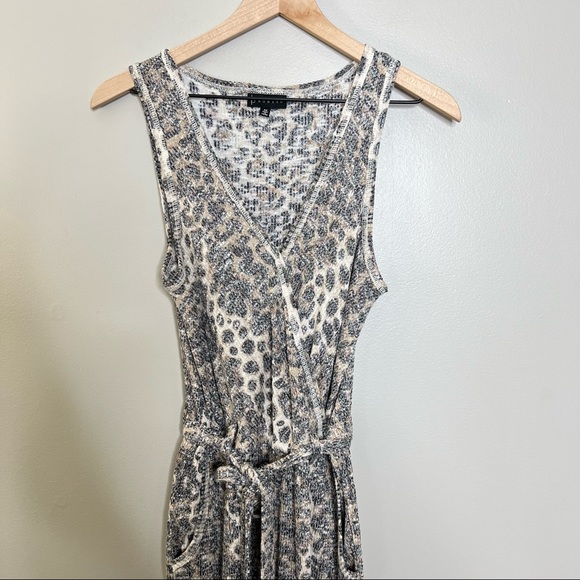 Bobeau JORDYN RIBBED KNIT JUMPSUIT leopard print size medium - Picture 7 of 14